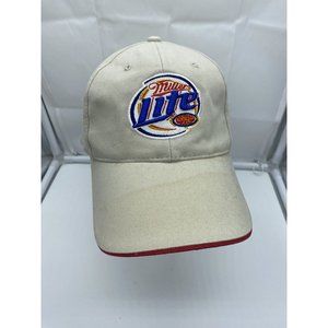 Rusty Wallace 2 Miller Lite Nascar Baseball Hat Cap Strapback Tan Beige Khaki